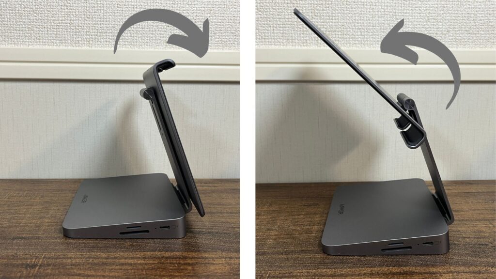 Anker 551 USB-C ハブ (8-in-1, Tablet Stand)の可動域