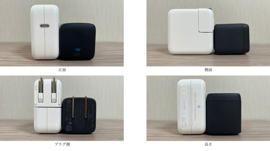 Anker 313 Charger (Ace, 45W)とApple30W比較
